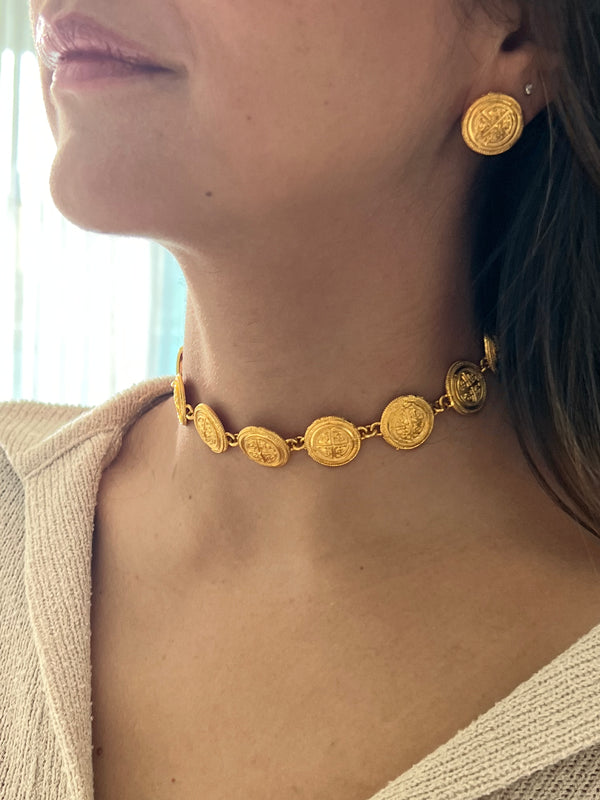 Choker Botón Pequeño con botón artesanal